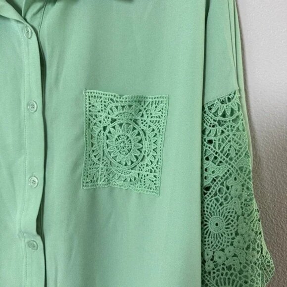 Kate & Mallory Mint Green Blouse NWOT - Picture 3 of 6